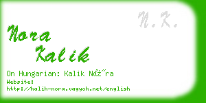 nora kalik business card